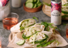Green goddess chicken wraps with lettuce & cucumber